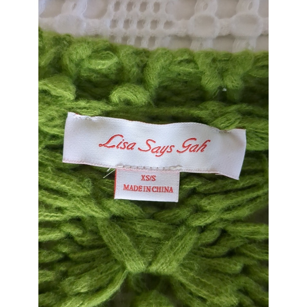 Lisa Says Gah Green Chunky Knit Cardigan - Picture 11 of 12